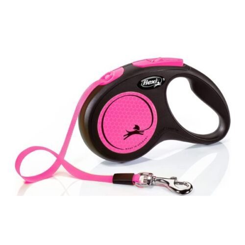 Flexi New Neon Dog Leash S Tape 5m Pink