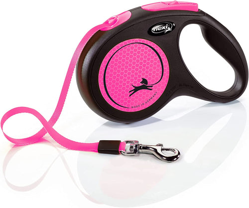 Flexi New Neon M Tape 5m Pink Dog Leash