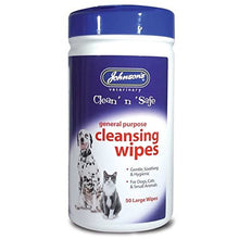Load image into Gallery viewer, Johnsons Clean &#39;N&#39; Safe Cleansing Wipes For Cats And Dogs, 50 Wipes