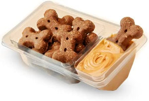 Doggie Dippers Tray Cranberry Dog biscuits Peanut Butter dip