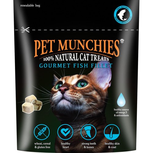 Pet Munchies Cat Treats Gourmet Fish Fillet, Pack Size 8