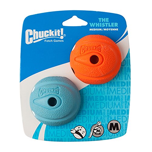 Chuckit The Whistler Ball 2 Pack Medium 6.5Cm Dog Toy 6.5Cm