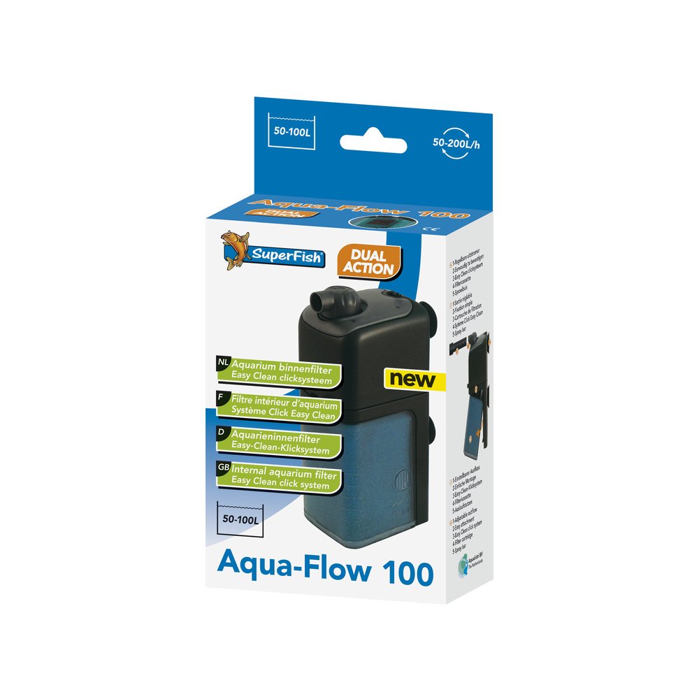 Superfish Aqua-Flow 100 Fish Aquarium Internal Filter 200L/H