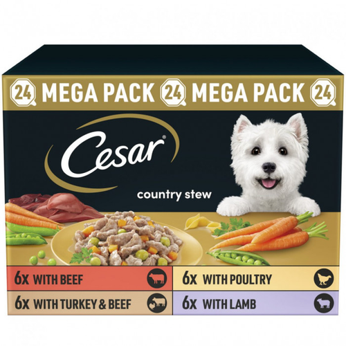 Cesar Country Stew with Chicken & Vegetable in Gravy Dog Wet Food 24x150g