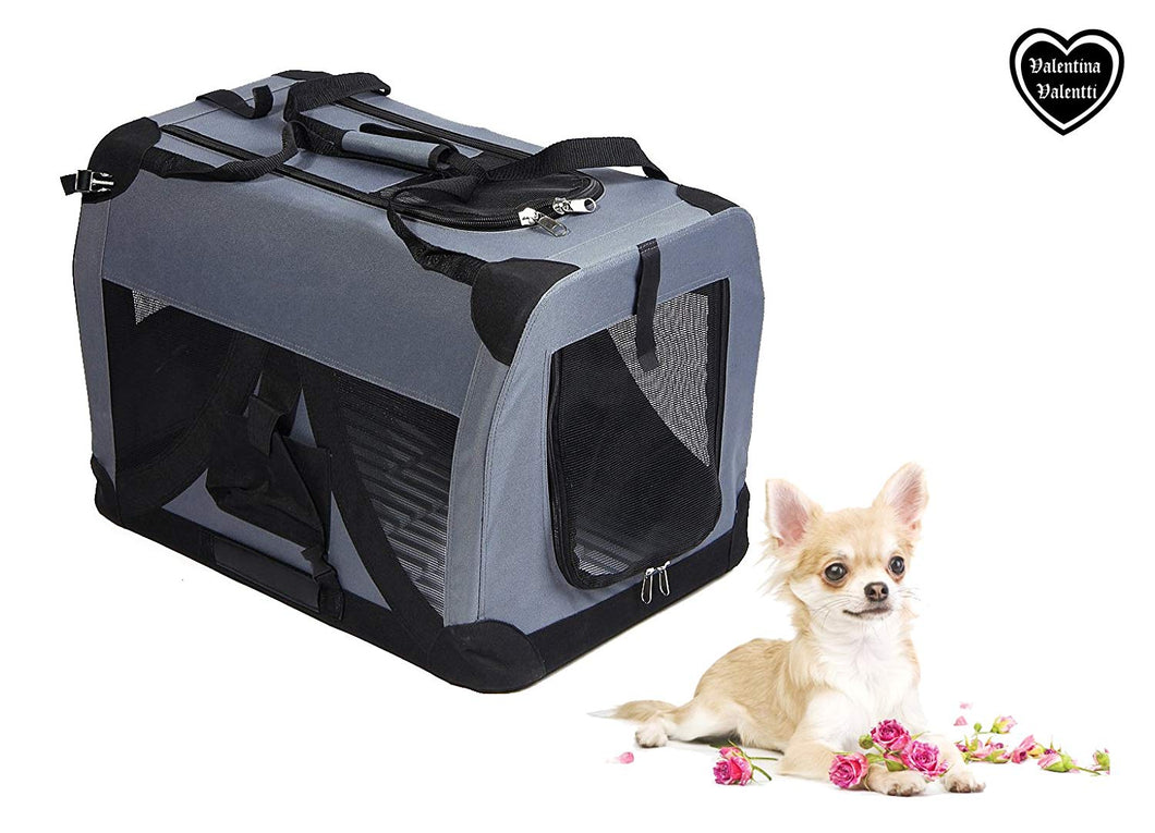Valentina Valentti Cat Dog Puppy Pet Folding Canvas Carrier Transport Crate Small Idc001