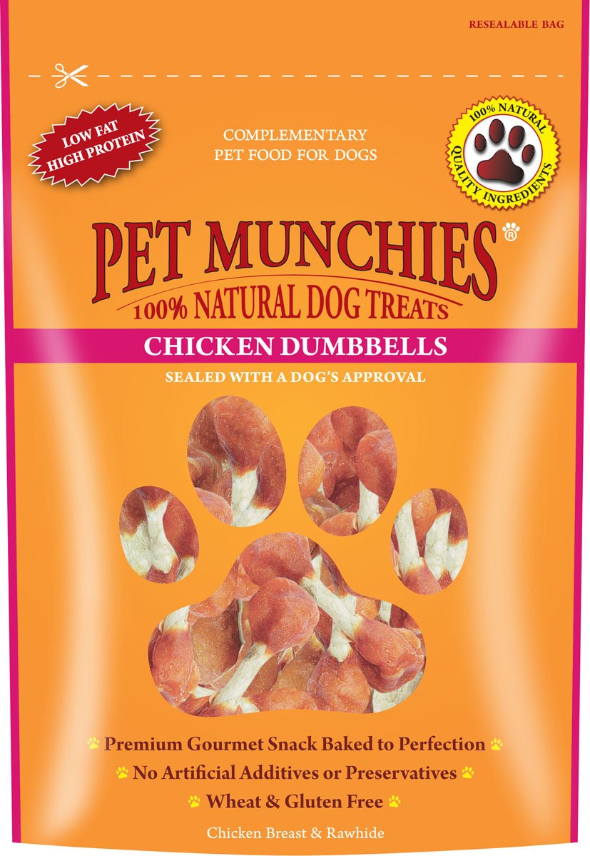 Pet Munchies Natural Dog Treats Chicken Dumbbells 80G (Pack Of 8)