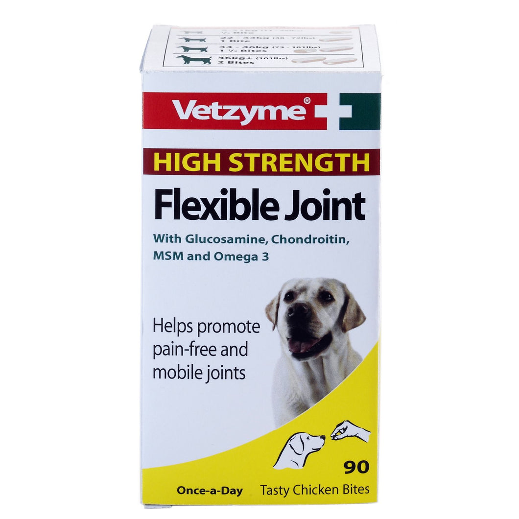 Bob Martin Vetzyme High Strength Flexible Joint For Dogs, 90 Tablets, Tasty Chicken Bites