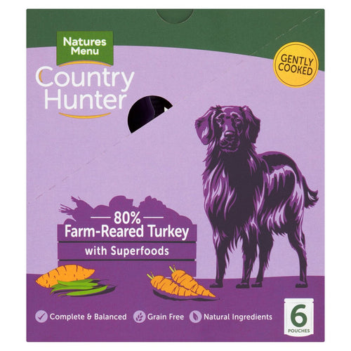 Natures Menu Country Hunter Dog Pouch Turkey (6Pk) 150g pouch