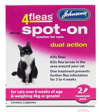 Load image into Gallery viewer, Johnsons Dual Action Spot On For Cats And Kittens Over 4Kg, 2 Pippets