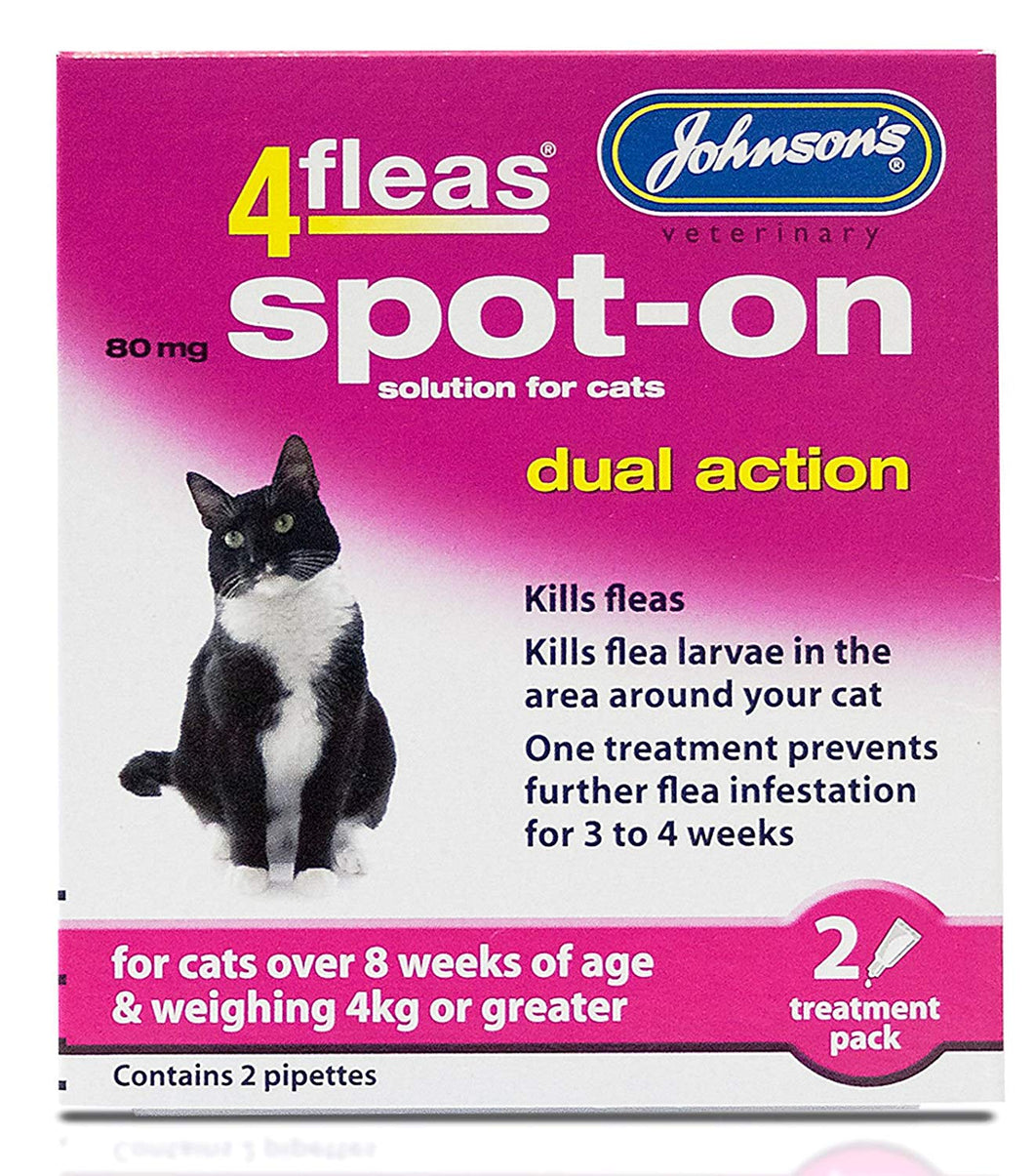Johnsons Dual Action Spot On For Cats And Kittens Over 4Kg, 2 Pippets