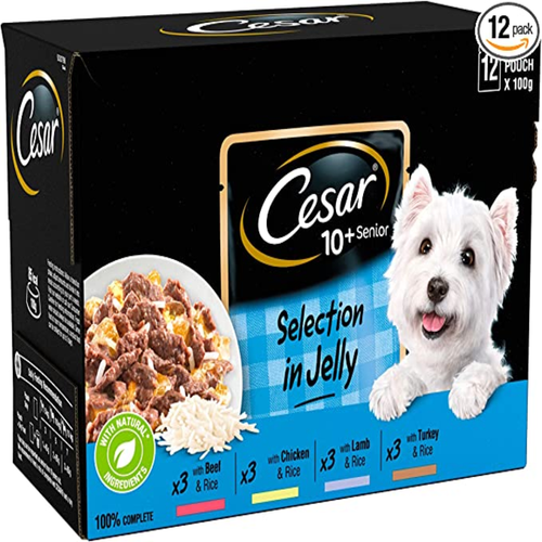 Cesar Pouch Senior 10+ Selection in Jelly 12 x 100g