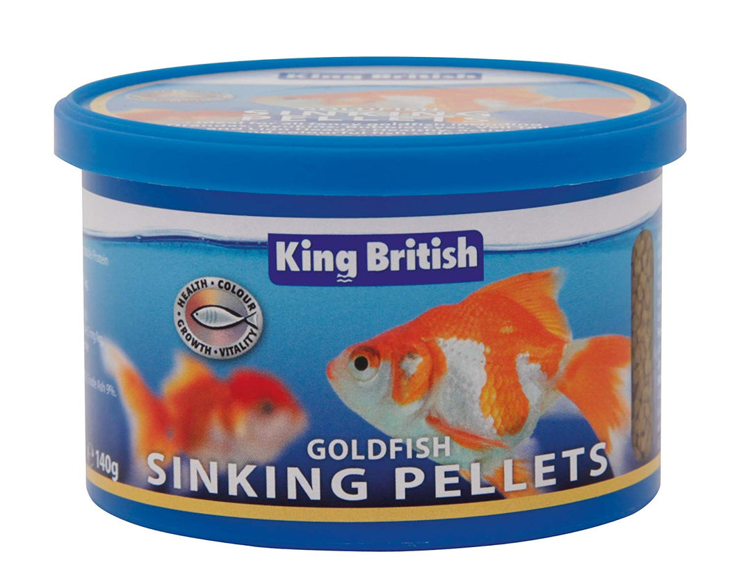 King British Goldfish Sinking Pellets Fish Food 140G 