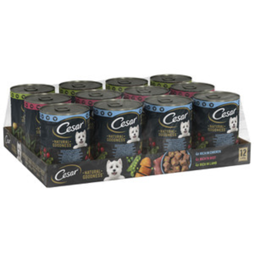 Cesar Natural Goodness Tins Mixed Selection In Loaf Dog Wet Food 12x400g