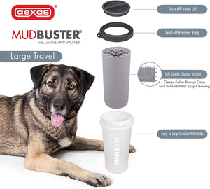 Dexas MudBuster Light Grey For Dogs Lidded / Unlidded