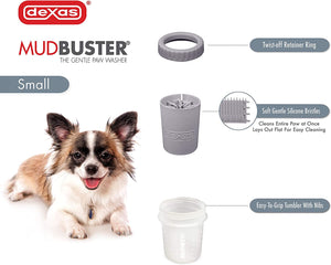 Dexas MudBuster Silicone Paw Washer Light Grey Dogs