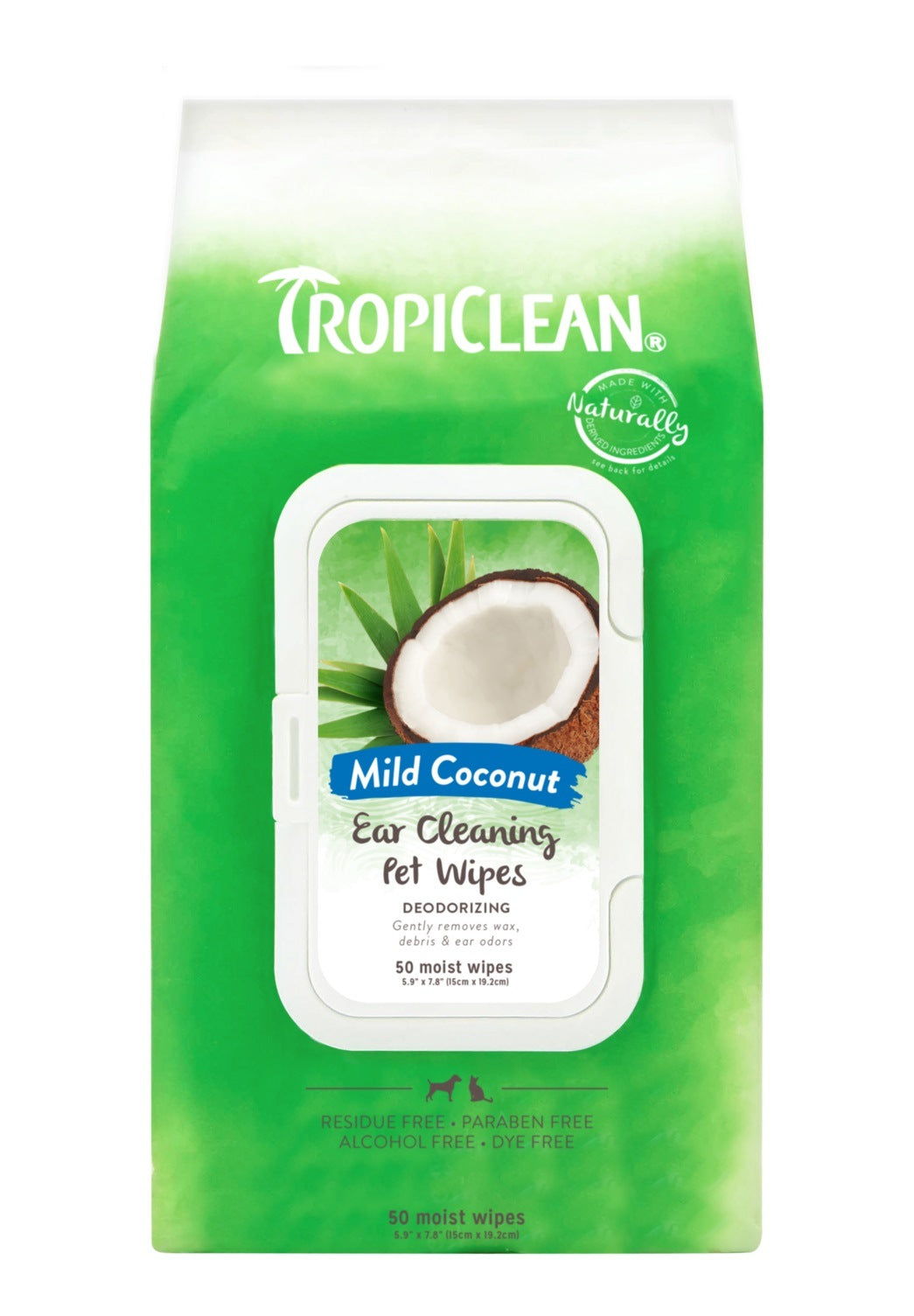 TropiClean Ear Cleaning Pet Wipes for Cats and Dogs
