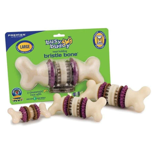 Busy Buddy Bristle Bone Refillable Dental Dog Toy Varios Sizes