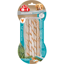 Load image into Gallery viewer, 8In1 Delights Dog Treats Twist Dental Sticks, 10 Sticks