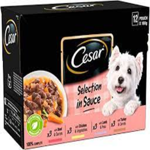Cesar Pouch Selection in Sauce Dog Wet Food 12 x 100g