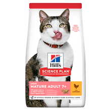 Load image into Gallery viewer, Hill&#39;s Mature Adult 7+ Light Cat Dry Food Chicken