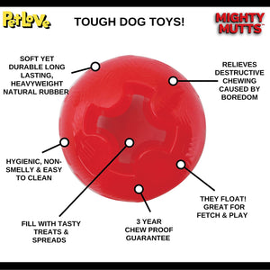 PetLove Mighty Mutts Rubber Ball Heavyweight Dog Toy