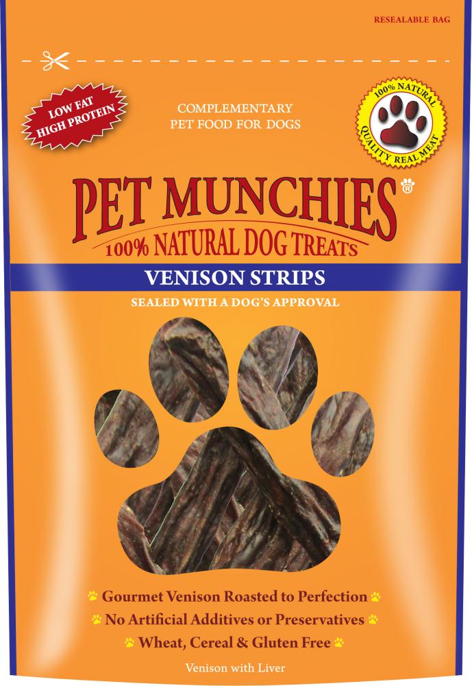 Pet Munchies Venison Strips Dog Chews Various Pack Sizes