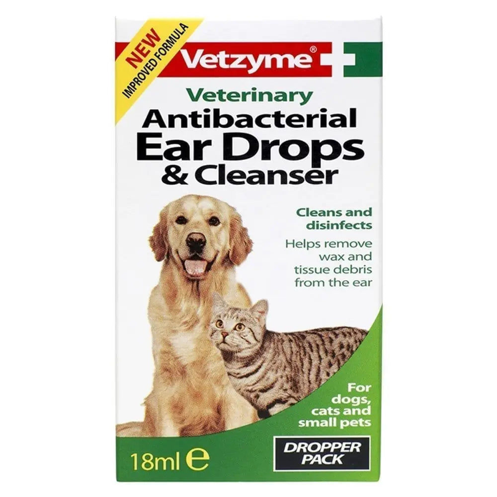 Vetzyme Antibacterial Ear Drops & Cleaner 18ml